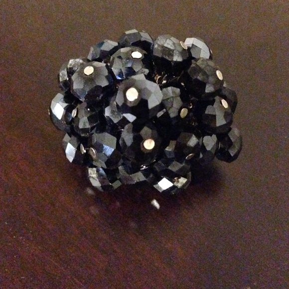 Royal Blue Black Cocktail Ring