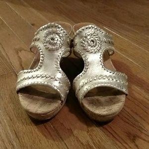 Jack Rogers Platinum Wedges