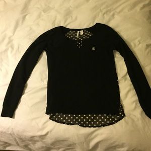 Cute black sweater with polka dot back by element
