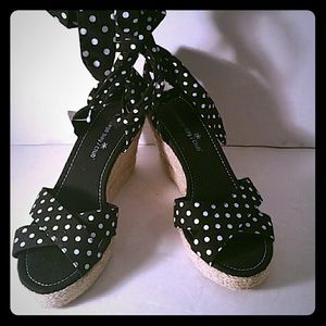 Montego Bay Club Wedge black white polka-dot 7.5