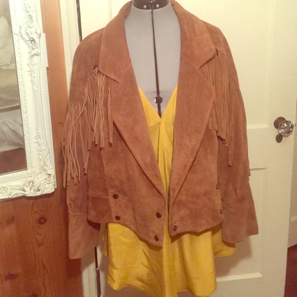 1980s Oversized Suede Fringe Jacket