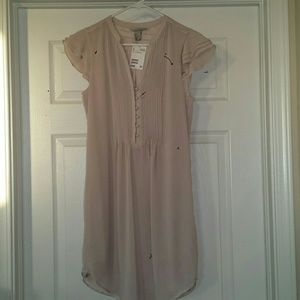 Pink/Nude Tuxedo shirt dress
