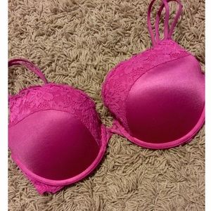 Hot pink aerie lace push up bra