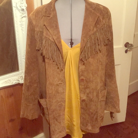 Lightweight Suede Fringe Jacket Boho
