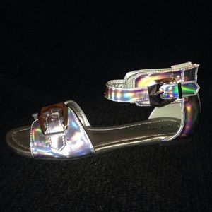 Qupid Holographic Sandals size 8.5