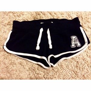 Varsity style short shorts