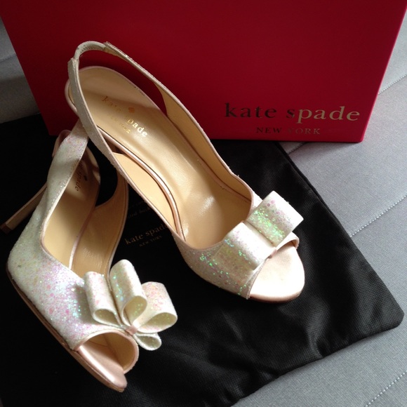 kate spade Shoes - NWB kate spade white glitter shoes