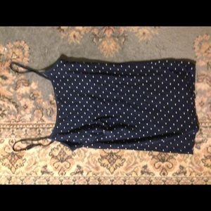 Navy polka dot tank top