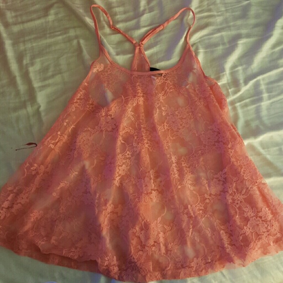 Sheer lace tank top