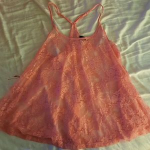 Sheer lace tank top