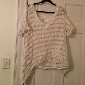 White Free People V-Neck Tunic