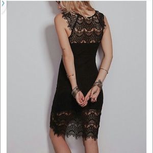 Free people peekaboo midi slip dress