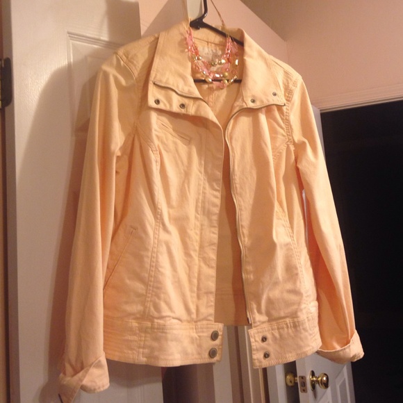 Light orange jacket.