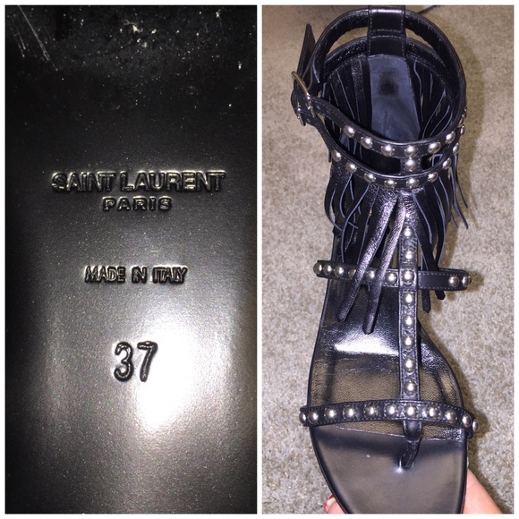 BNIB Saint Laurent T-sandals Nu Pieds fringe πΈπΈ - Picture 3 of 4