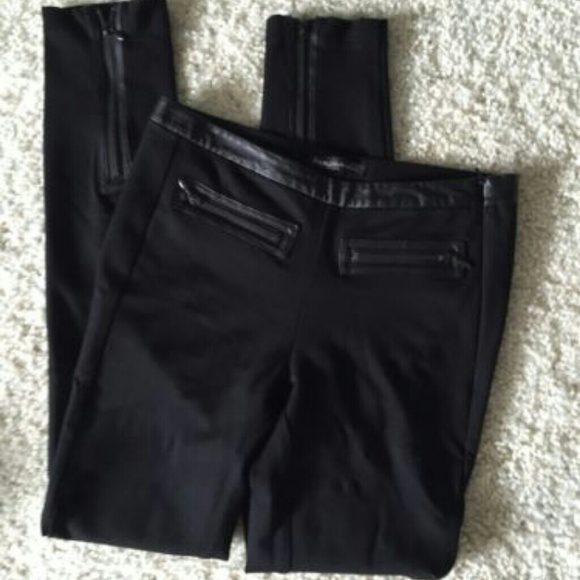 🚫SOLD🚫 Paige Denim Blk Leather Trim Leggings