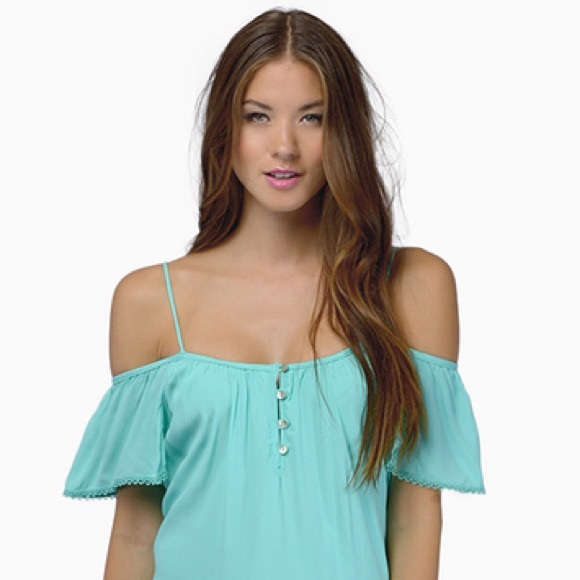 NWOT Tobi Mint Shoulder Shrug Maxi Dress - Picture 2 of 4