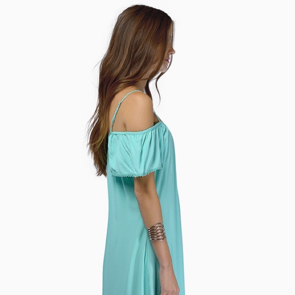 NWOT Tobi Mint Shoulder Shrug Maxi Dress - Picture 3 of 4