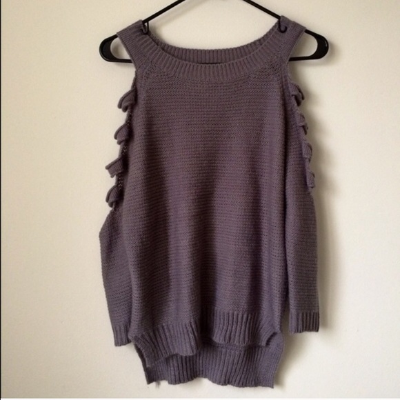 Grey sweater cutoff sleeves!
