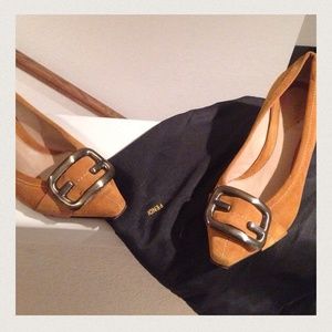 Fendi mustard kitten heels!