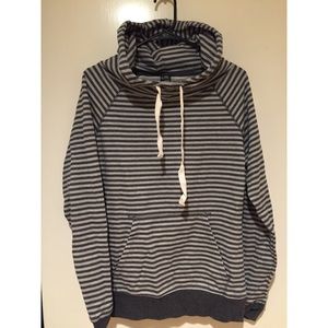 Funnel Neck Striped Hoodie