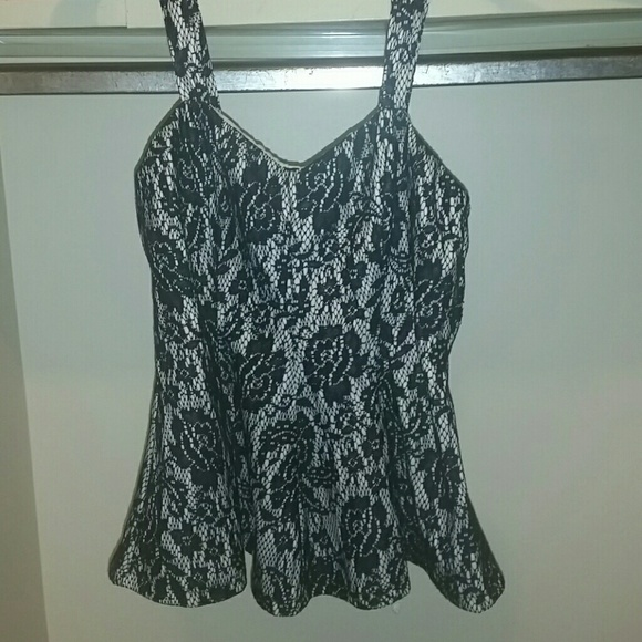 Deb Black and White "Corset" Top