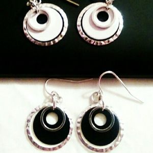 Black and White Dangle Earrings