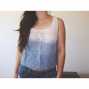 ombre eyelet tank top
