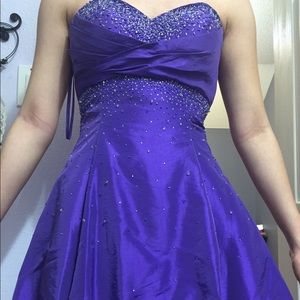 Royal purple knee length dress
