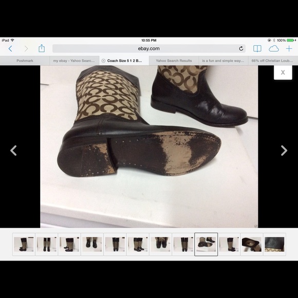 COACH SIZE 5 1/2 B SIGNATURE KNEE HIGH BOOTS - Picture 4 of 4