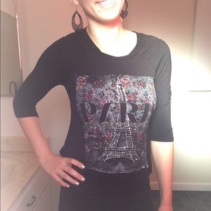 Bedazzled Eiffel Tower/Paris shirt