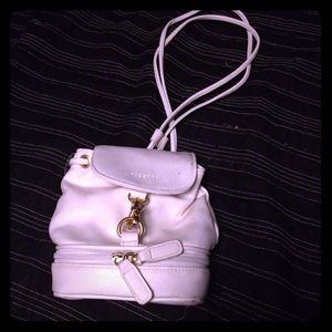 Vintage white mini backpack