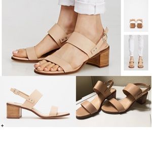 nude faux leather sling back sandals