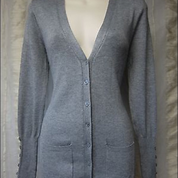 Topshop Sweaters - Gray longline Cardigan