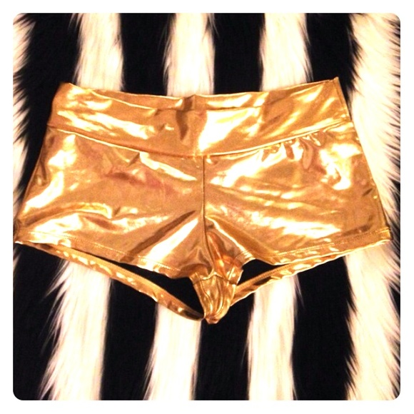 Gold Metallic Booty Shorts