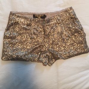 God Save LA Gold Sequin Shorts. Size M