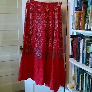 INDIAN BOHO...100% cotton mid calf wrap skirt!