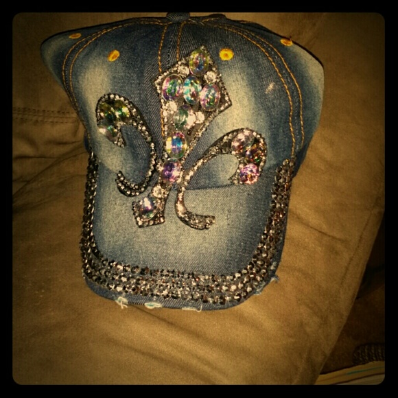 Denim studded hats