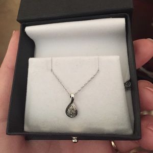 White gold diamond accent necklace