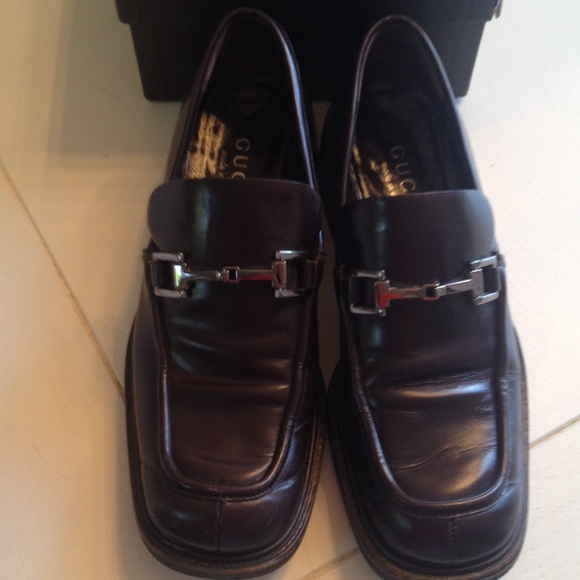 Chocolate brown Gucci loafers