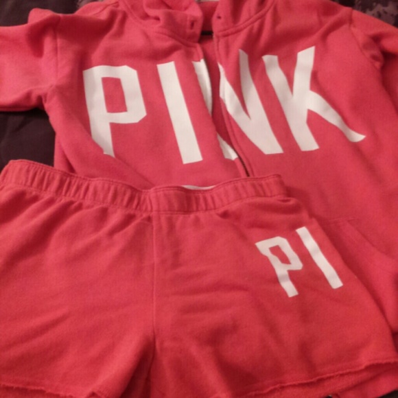 Vs pink jacket with short set