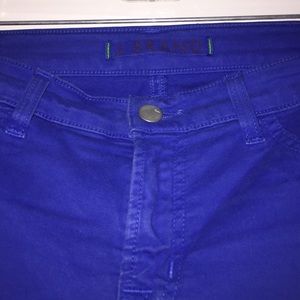 J Brand skinny ankle length jeans in cobalt blue