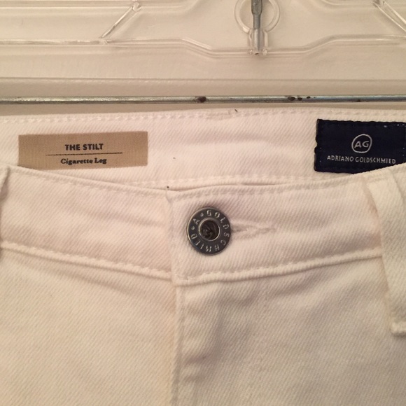 AG cigarette leg white jeans