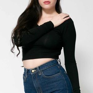 Cotton Spandex L/S Crop Top