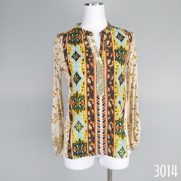 Anthropologie Tops - 🔴🔴🔴🔴TINY XS Blouse SEQUINS Tunic