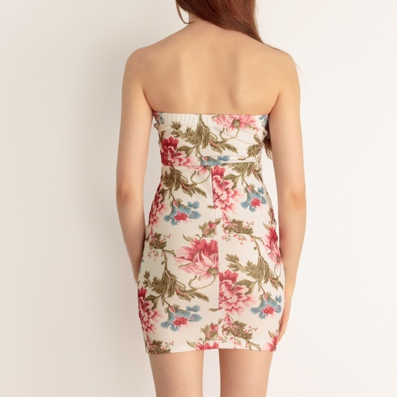 Floral Strapless Dress - Picture 3 of 3