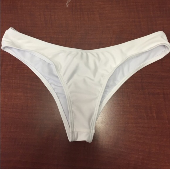 White Cheeky butt bikini bottom