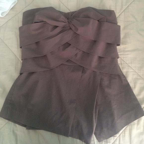 Brown Tan Strapless Top