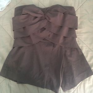 Brown Tan Strapless Top