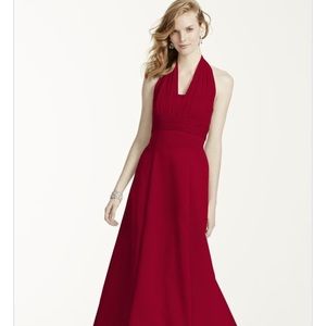 David's bridal long gown style# 81441 Apple