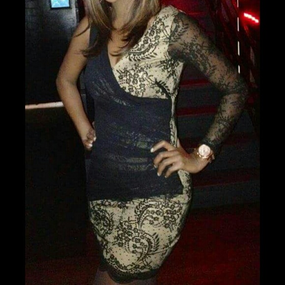 Zara one shoulder lace dress